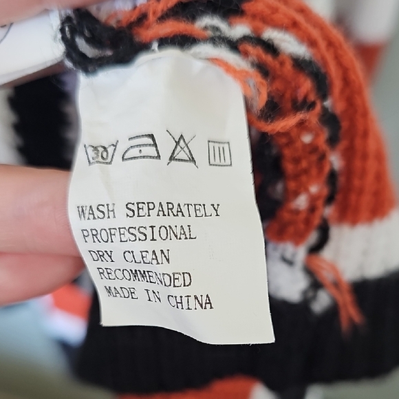 Beauts and Beaus Striped Fall Colored Open Front slouchy Longline Cardigan XL - Picture 7 of 8